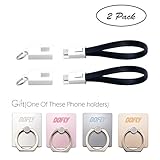 DOFLY 2 Pack Short Apple Lightning Cable, Keychain Cable 8 Pin to USB Adapter Data Sync Charging Cord Support Quick Charge Made for iPhone/iPad/iPod(Gift: Phone holder) …