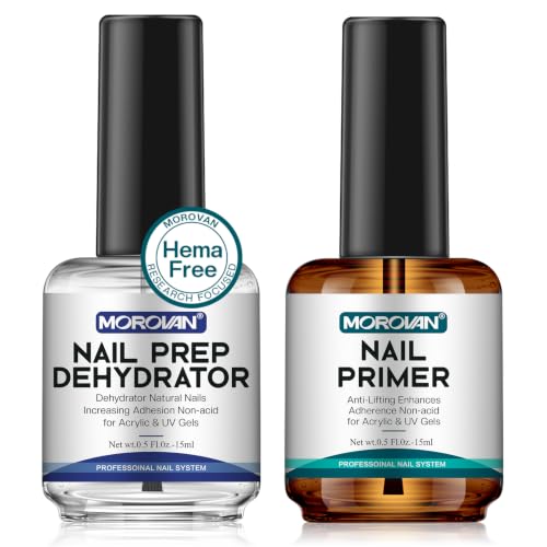 Morovan Professionell natürlich dehydrator für nägel und primer für gelnägel,Dehydrator für Acryl- und Gel-Nagellack, säurefreier Primer für UV-Gel Qu