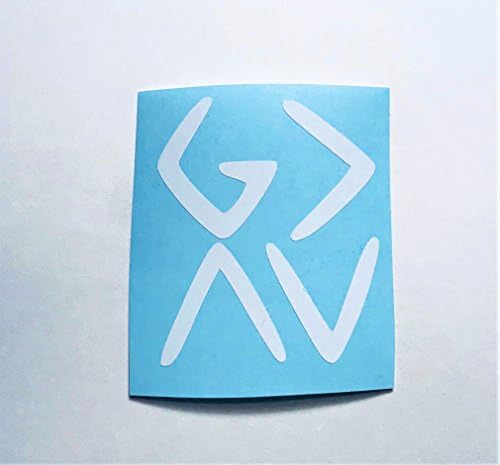 God is Greater | White Square 3x3in | 2 Pack Vinyl Decal Romans 8:28