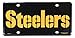 Rico Industries NFL Pittsburgh Steelers - Black Wordmark Metal License Plate Tag, 6 x 11.5-