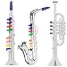 Toy To Enjoy Kids Toy Musical Instrument 3 Piece Set - Trumpet Saxophone & Clarinet with Color Coded Keys for Boys and Girl Ages 3 and Up