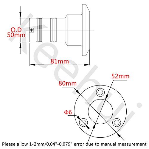 keehui Mirror-Like Polished 316 SS for 2''(50MM) Marine Boat Yacht Caravan Fuel Tank Deck Fill/Filler with KeylessCap