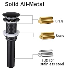 ZASLEME Bathroom Sink Drain Without Overflow, Push