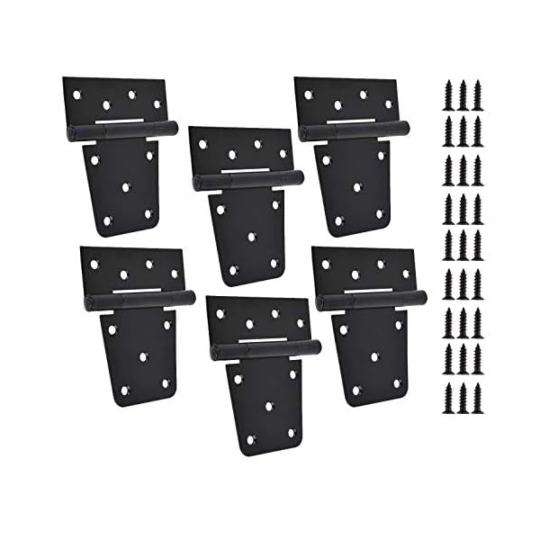 TamBee 3.5 inch Black Door Hinges Shed Hinges Square Barn Hinges Heavy