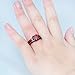 JunXin® Black Gold 8MM Round Dark Red Ruby CZ Filled Solitaire Ring Engagement Size5/6/7/8/9/10/11(6)
