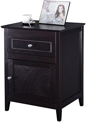 Accent End Table Nightstand Bedroom Living Room Furniture Espresso Beechwood