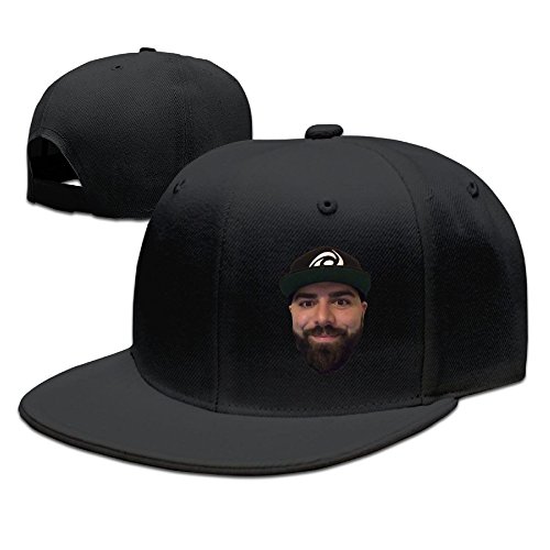 AAWODE Unisex YouTube KeemStar Plain Adjustable Snapback Hats Caps Black