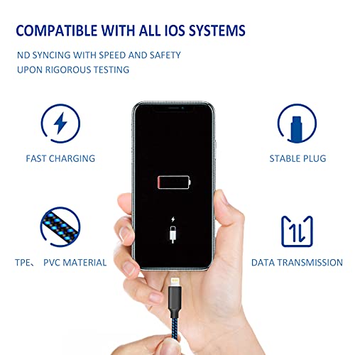MVQIN iPhone Ladekabel [5Stück 1/1/2/2/3M] Lightning Kabel Nylongeflecht Schnellladekabel and Datenkabel für Phone 11/11Pro/11Pro MAX/X/XS MAX/XR/8/8 plus/7/7 plus/6s/6s plus/6/6 Plus/SE