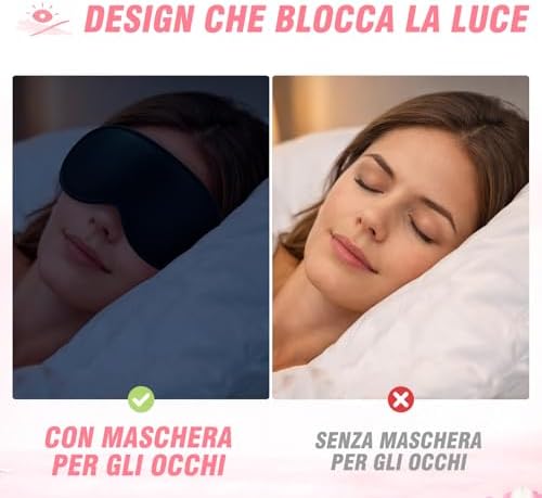 Mascherina per Dormire 3D, 100% Oscurante, Spazioso e Traspirante — foto 5 di 8
