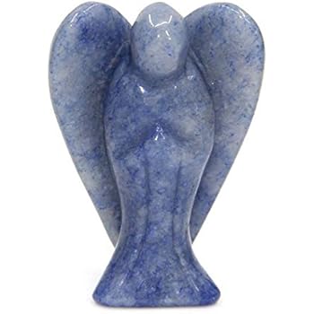 Blue Aventurine Gemstone Peace Angel Pocket Guardian Angel Healing Statue 2 inch