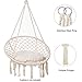 Showpin Hammock Chair Macrame Swing 330 Pound Capacity Handmade Hanging Swing Chair Prefect for Indoor/Outdoor Home Patio Deck Yard Garden Reading Leisure Cream