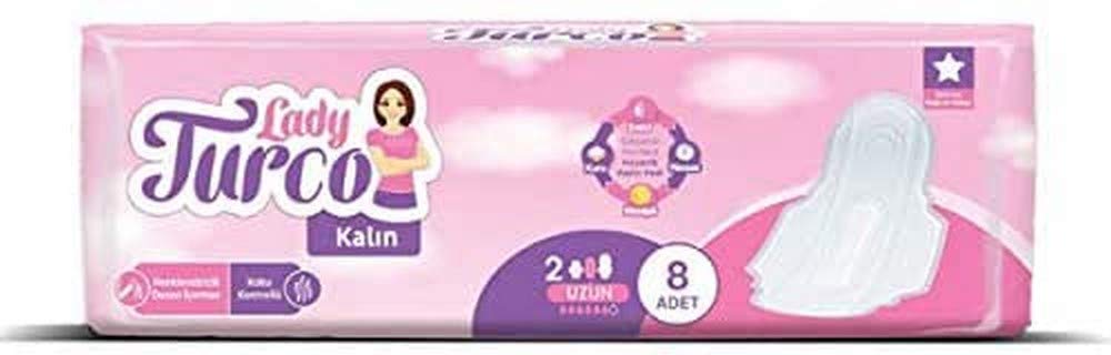 Lady Turkish Women Long Thick Sanitary Pads - 8 Pieces - 800 Gr