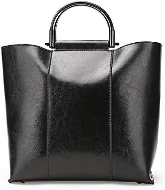 Pinprin Women Genuine Leather Handbags Shoulder Bags Designer Purses and Handbags with Metal Circular Ring Handles