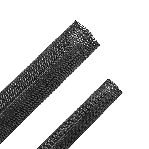 Besteek 1,27 cm & 1/4 Zoll Nylon erweiterbar geflochtene Kabelhülse, geflochtene Drahthülse, Kabelmantel Maschendraht Webstuhl – 15 Fuß 2 Size 2 Pcs