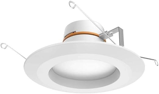 Commercial Electric 6 In Matte White Integrated Led Recessed Trim