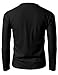 H2H Mens Casual Basic Long Sleeve Henley T-Shirts of Ribbed Cotton BLACK US L/Asia L (KMTTL0446)
