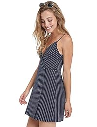 Besshopie - Vestido de verano para mujer con cuello en V y botones, manga corta, volantes, corte holgado