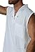 Cotton Natural Mykonos Sleeveless Drawstring Beads Shirt CN302 (Large, White)