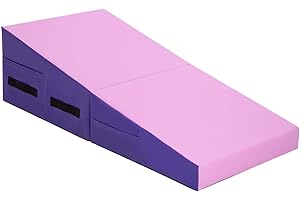 YEWULI Gymnastics Tumbling Mats Incline Mat Exercise Mat 48"x24", Folding Yoga Cheese Wedge Mat Gym Mats for Home Kids Gymnastics Mat