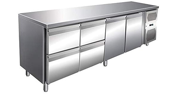 Mesa de refrigeración con 2 puertas, 4 cajones, mesa de ...