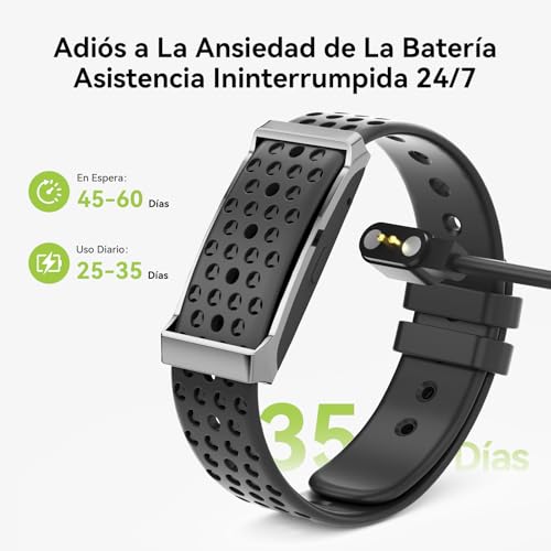 iSo Tech Smart Bracelet Without Screen, Smartwatch Fitness Tracker Woman Man with AI Analysis, Monitoring 24/7 Activity, Sleep & Heart Rate, Multisport Mode, Battery 35 Days IP68
