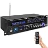 6-Channel Bluetooth Hybrid Home Amplifier – 2000W Home Audio Rack Mount Stereo Power Amplifier Receiver w/ Radio, USB…