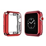top4cus Environmental Soft Flexible TPU Anti-Scratch Lightweight Protective 42mm Iwatch Case Compatible Apple Watch Series 4 Series 3 Series 2 Series 1 - Red