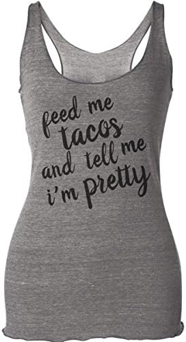 Feed Me Tacos And Call Me Pretty Football Holiday Ugly Christmas Gift Idea Women's Grey Triblend Tank Top Grey X-Small
