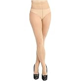 Wolford Individual 10 Control Top Tights For Women Sheer Support Pantyhose Waist Sculpting Cotton Gusset Soft Waistband