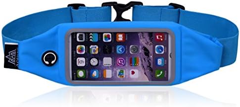 AoMagic Running Belt Waist Pack 5.5" ,Outdoor Sweatproof Reflective Belt Waist Bag for iPhone 6/6S/7 Plus Transparent Touch Screen Window-Blue