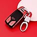 TurningMax Keyless Entry Remote Cases Smart Key Fob Cover with Keychain Full Protection Soft TPU Holder Shell for 3-Buttons Audi A4L TT A5 Q5L Q7 2016 2017 2018, etc – Red