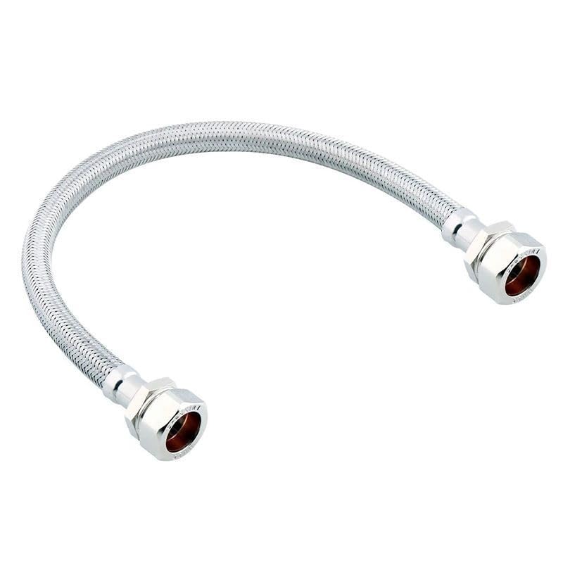 22mm x 500mm Flexible Tap Hose WRAS (Known as Flexible Hose / Tap Connector - Also Available in 15mm, 1/2 Inch, 3/4 Inch, 300mm and 500mm)
