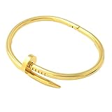 Summerford Newest Style Stainless Steel Nail Bracelet Silver Rose Gold 18K Real Gold Plated Women Jewelry Nail Screw Cuff Bangle
