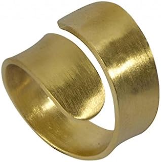 Gold Plated Large Wrap Around Ring for Women Brushed Finish Size 7