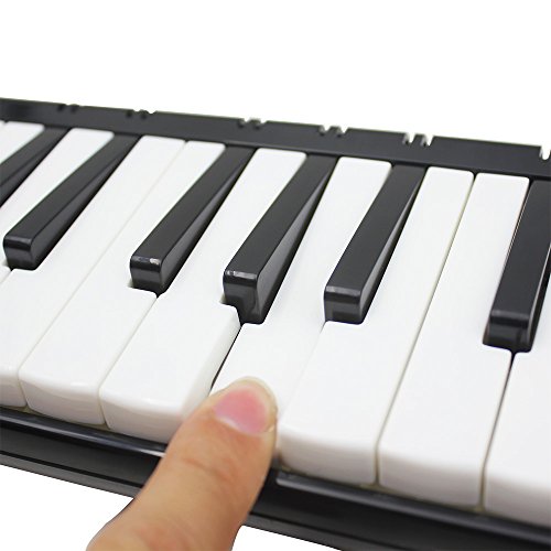 Mowind 37 Piano Keys Melodica Musical Instrument for Music Lovers Beginners Gift with Carrying Bag (Black)