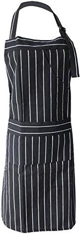 Zonaarde Apron Black and White Strips, Chef, Kitchen and for Gardening Uses ZK1018