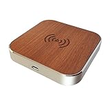 Wireless Charger,Htselere Wood Qi Wireless Charging Pad for iPhone 8 / 8 Plus, iPhone X, Samsung Galaxy Note 8, S8/S8 Plus/S7/S7 Edge/S6 , Nexus 4/5/6/7, LG G3 ,Nokia 9 and More(Silver)