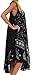 Sakkas B900 Batik Moon and Stars Caftan Tank Dress / Cover Up - Black / White - One Size
