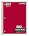 TOPS Quadrille Ruled Kraft Notebook, 8.5 x 11 Inch, 3-Hole Punched, 80 sheets, Colors May Vary (65154)