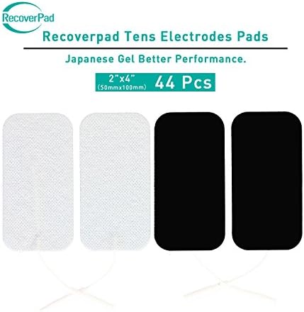 RecoverPad 2X4 Rectangular Professional OTC TENS Unit Pads,44-Pack Compatible with TENS 7000 and Most TENS Machines, Electrodes Value Pack, Premium Quality