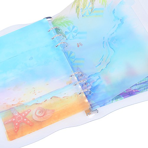 Rancco A5 Dividers Insertable Index Page Tab Cards, 2 Sets 12 Pcs Translucent 6-Holes Binder Classified Lables for Filofax Notebook/Travel Diary Journal/Planner w/Ruler