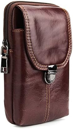 Cell Phone Belt Pouch, La Farah Leather Cell Phone Holster Wallet for iPhone 6/7/8 Plus,iPhone X,Samsung S7/S8/S9 Note 8 - Vertical Waist Pack Purse for Men