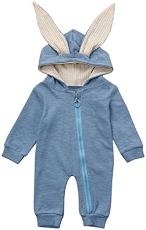 Super Lovely Newborn Infant Baby Girl Boy Clothing Solid Colour Animal Bunny 3D Ears Romper Jumpsuit Cute Toddler Kids Outfits