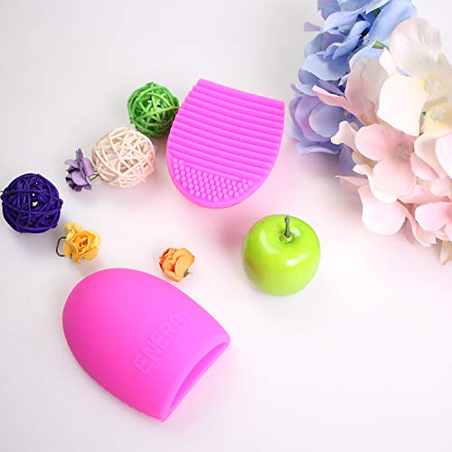ENERGY Makeup Brush Cleaner 1PC Silicone Makeup Washing Brush Cleaner Egg Scrubber Tool Cosmetic Clean Tool(Magenta) - Thumbnail 5