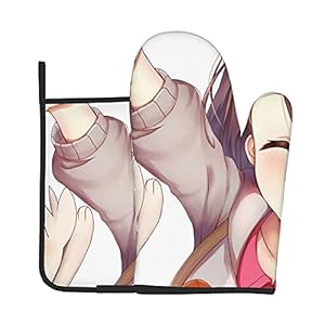 Xiaoxian Pokemon 97 Hittebestendige keukenovenhandschoenen, ovenhandschoenen en potdekselhandschoenen, veilig om te…