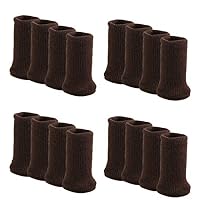 Outgeek Furniture Socks 16 Pcs Chair Leg Socks Anti-Skid Wool Knitted Chair Leg Floor Protector Thick Bottom Furniture Leg Covers (Dark Brown)