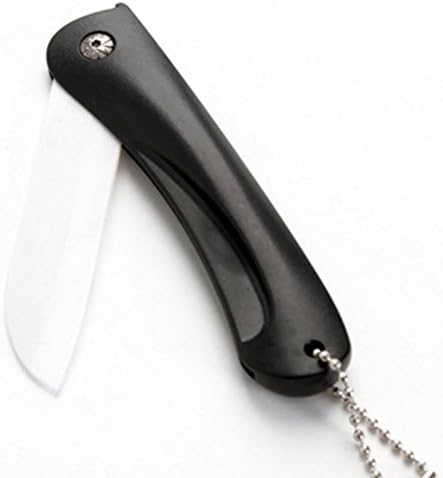 paper cutter guillotine Folding ceramic utility knife Letter opener Stationery Cutter for fruit vegetable sushi ceramica knives tools household cutter knife (Black)