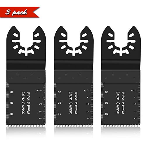 Winzwon Wood Metal Oscillating Tool Blades Multitool Saw Blades Universal 3 Pack Compatible With Fein Multimaster Porter Cable Black & Decker Bosch Dremel Craftsman Ridgid Ryobi Makita Milwaukee