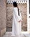 Soojun Women's Casual Cotton Linen Long Dress with Batwing Sleeve, Style 1:white, One Size