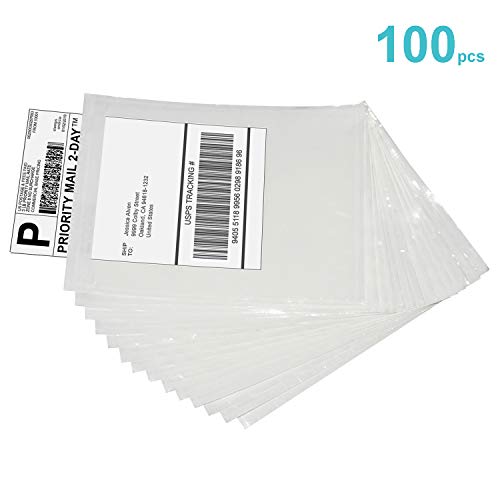 Mionno 7.5" x5.5" Clear Strong Adhesive Invoice Enclosed Pouches, 100pcs Packing List/Shipping Label Envelopes Pouches for Mailing Shipping Business (Short Side Loading) - Thumbnail 7
